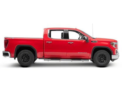 RedRock 6-Inch Oval Straight End Side Step Bars; Stainless Steel (19-25 Sierra 1500 Crew Cab)
