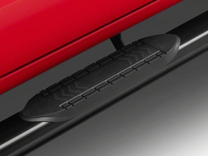 RedRock 6-Inch Oval Straight End Side Step Bars; Black (19-25 Sierra 1500 Crew Cab)