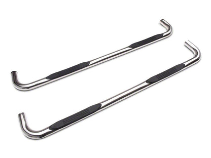 RedRock 4-Inch Oval Bent End Side Step Bars; Stainless Steel (19-25 Sierra 1500 Double Cab)