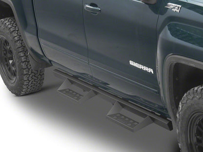RedRock 4-Inch Drop TC1 Running Boards; Textured Black (07-18 Sierra 1500 Crew Cab)