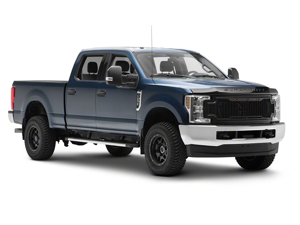 RedRock Baja Upper Replacement Grille with LED Lighting; Matte Black (17-19 F-250 Super Duty)
