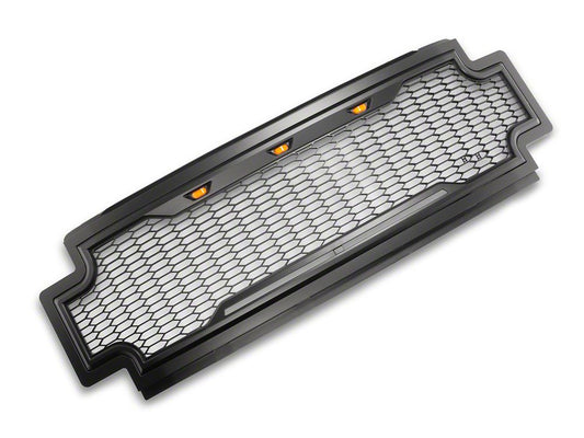 RedRock Baja Upper Replacement Grille with LED Lighting; Matte Black (17-19 F-250 Super Duty)