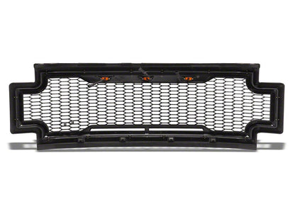 RedRock Baja Upper Replacement Grille with LED Lighting; Charcoal (17-19 F-250 Super Duty)