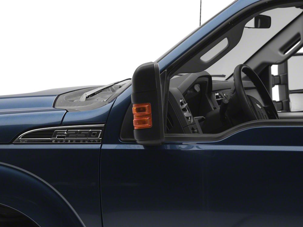 RedRock Powered Heated Towing Mirror with Amber LED Turn Signal; Driver Side (11-16 F-250 Super Duty)