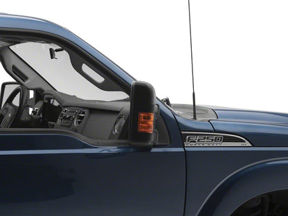RedRock Powered Heated Towing Mirror with Amber LED Turn Signal; Black; Passenger Side (11-16 F-250 Super Duty)