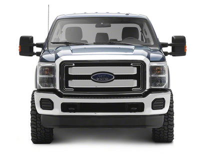 RedRock Powered Heated Towing Mirror with Amber LED Turn Signal; Black; Passenger Side (11-16 F-250 Super Duty)