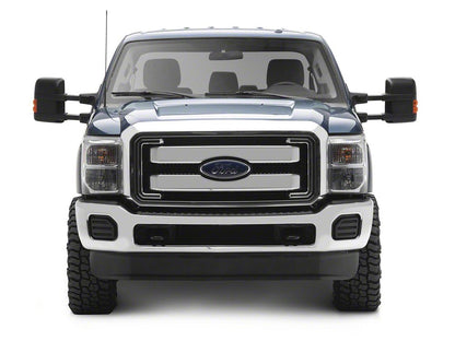 RedRock Powered Heated Towing Mirror with Amber LED Turn Signal; Black; Passenger Side (11-16 F-250 Super Duty)