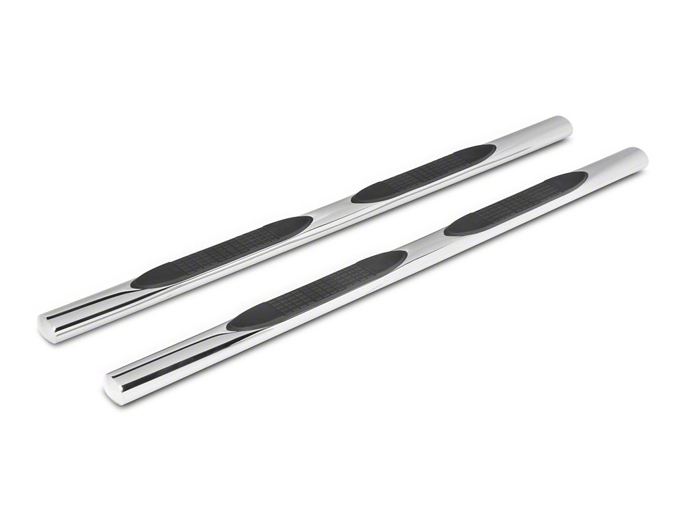 RedRock 4-Inch Oval Straight End Side Step Bars; Stainless Steel (17-25 F-250 Super Duty SuperCab)