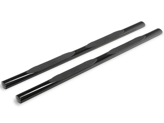 RedRock 4-Inch Oval Straight End Side Step Bars; Black (17-25 F-250 Super Duty SuperCab)