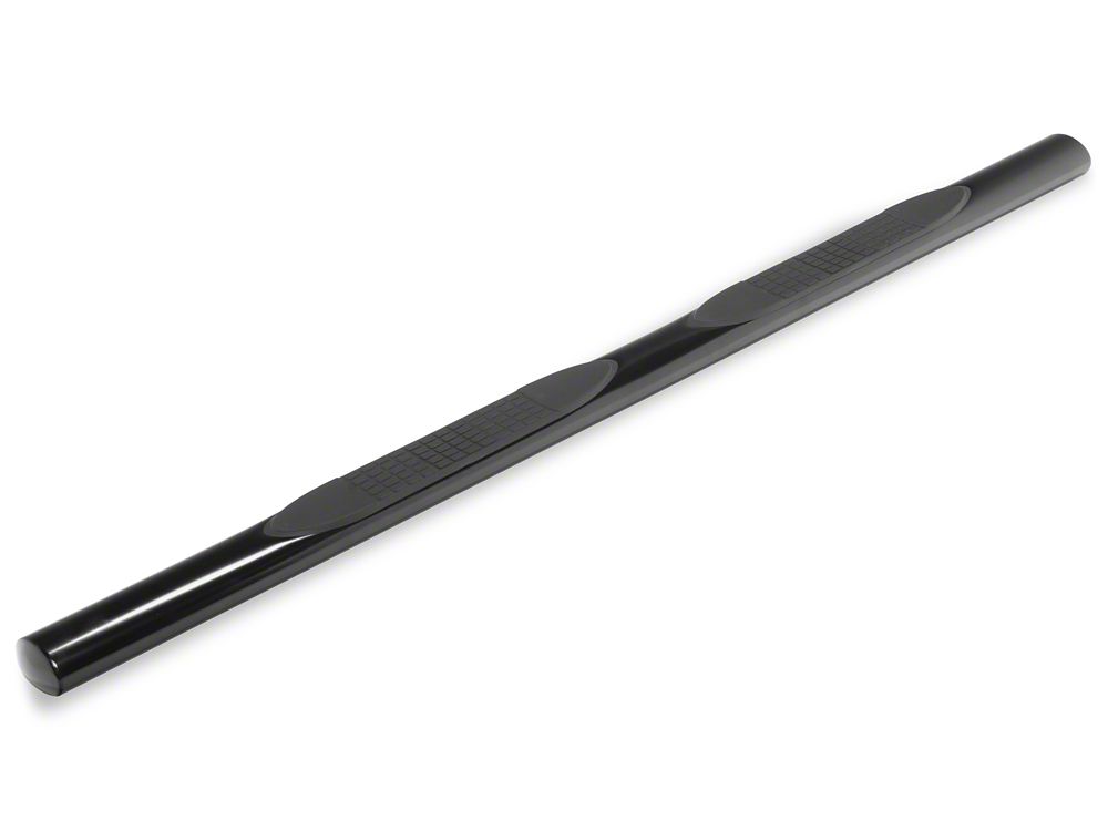 RedRock 4-Inch Oval Straight End Side Step Bars; Black (17-25 F-250 Super Duty SuperCab)