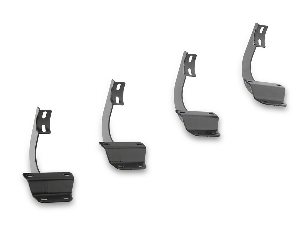 RedRock 4-Inch Oval Straight End Side Step Bars; Black (17-25 F-250 Super Duty SuperCab)