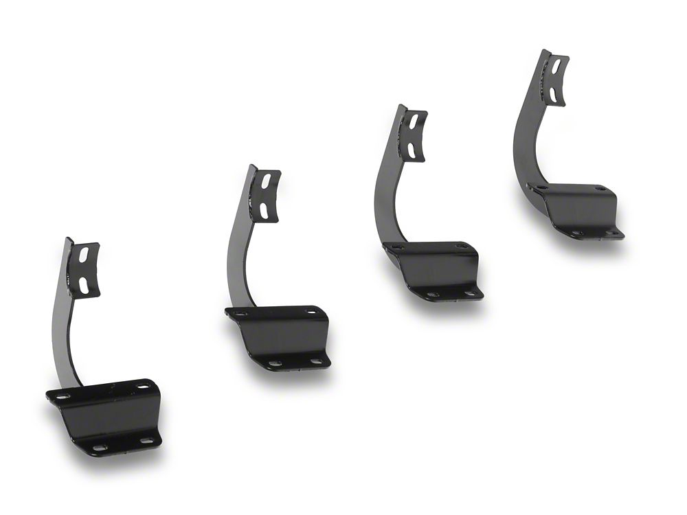 RedRock 4-Inch Oval Bent End Side Step Bars; Stainless Steel (17-25 F-250 Super Duty SuperCab)