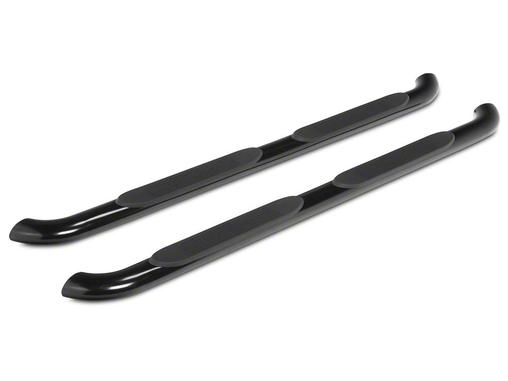 RedRock 4-Inch Oval Bent End Side Step Bars; Black (17-25 F-250 Super Duty SuperCab)