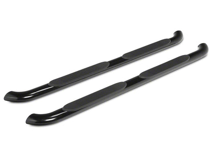 RedRock 4-Inch Oval Bent End Side Step Bars; Black (17-25 F-250 Super Duty SuperCab)