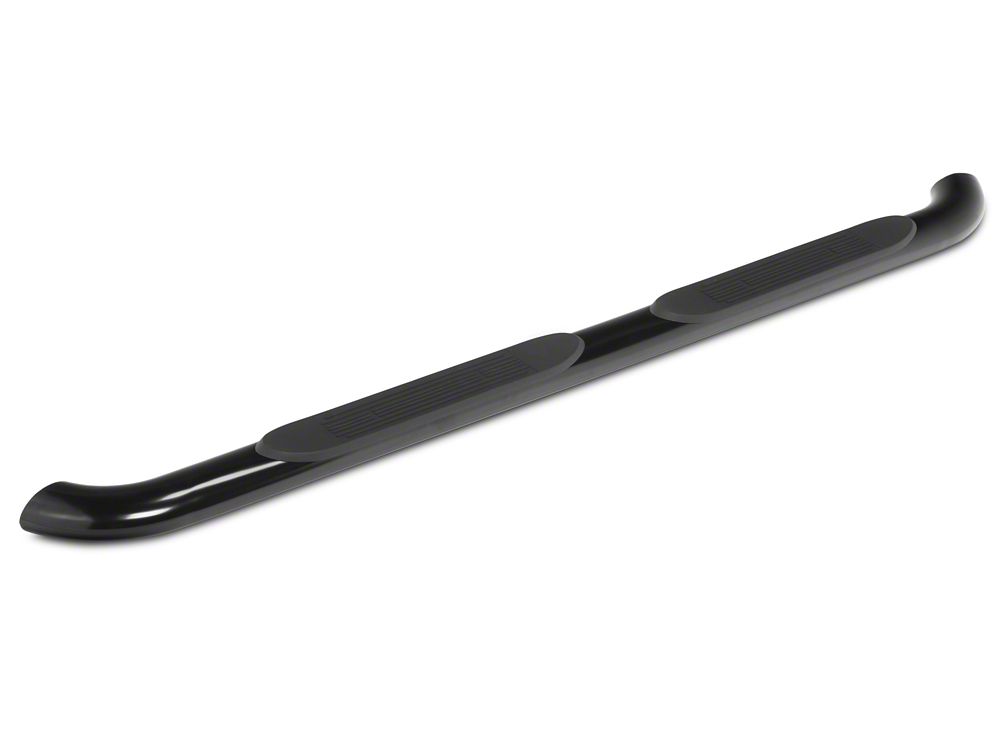 RedRock 4-Inch Oval Bent End Side Step Bars; Black (17-25 F-250 Super Duty SuperCab)