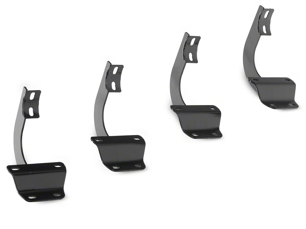 RedRock 4-Inch Oval Bent End Side Step Bars; Black (17-25 F-250 Super Duty SuperCab)