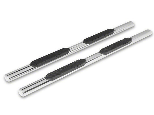 RedRock 4-Inch Oval Straight Side Step Bars; Stainless Steel (17-25 F-250 Super Duty SuperCab)