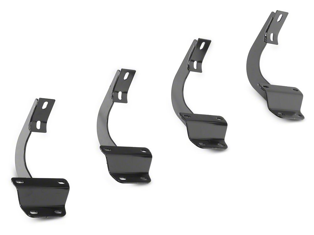 RedRock 6-Inch Oval Straight End Side Step Bars; Black (17-25 F-250 Super Duty SuperCab)