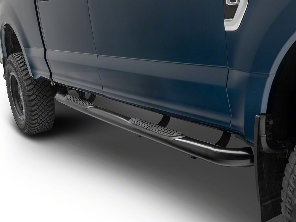 RedRock 3-Inch Side Step Bars; Black (17-25 F-250 Super Duty SuperCrew)