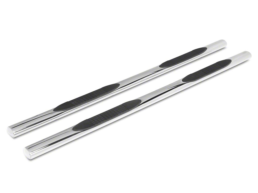 RedRock 4-Inch Oval Straight End Side Step Bars; Stainless Steel (17-25 F-250 Super Duty SuperCrew)