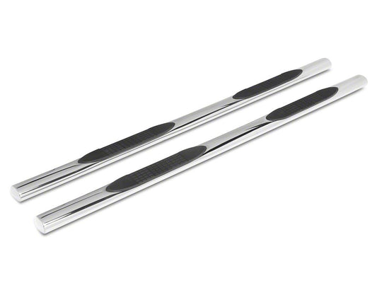 RedRock 4-Inch Oval Straight End Side Step Bars; Stainless Steel (17-25 F-250 Super Duty SuperCrew)