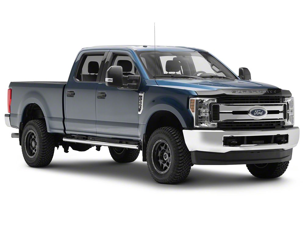 RedRock 4-Inch Oval Straight End Side Step Bars; Stainless Steel (17-25 F-250 Super Duty SuperCrew)