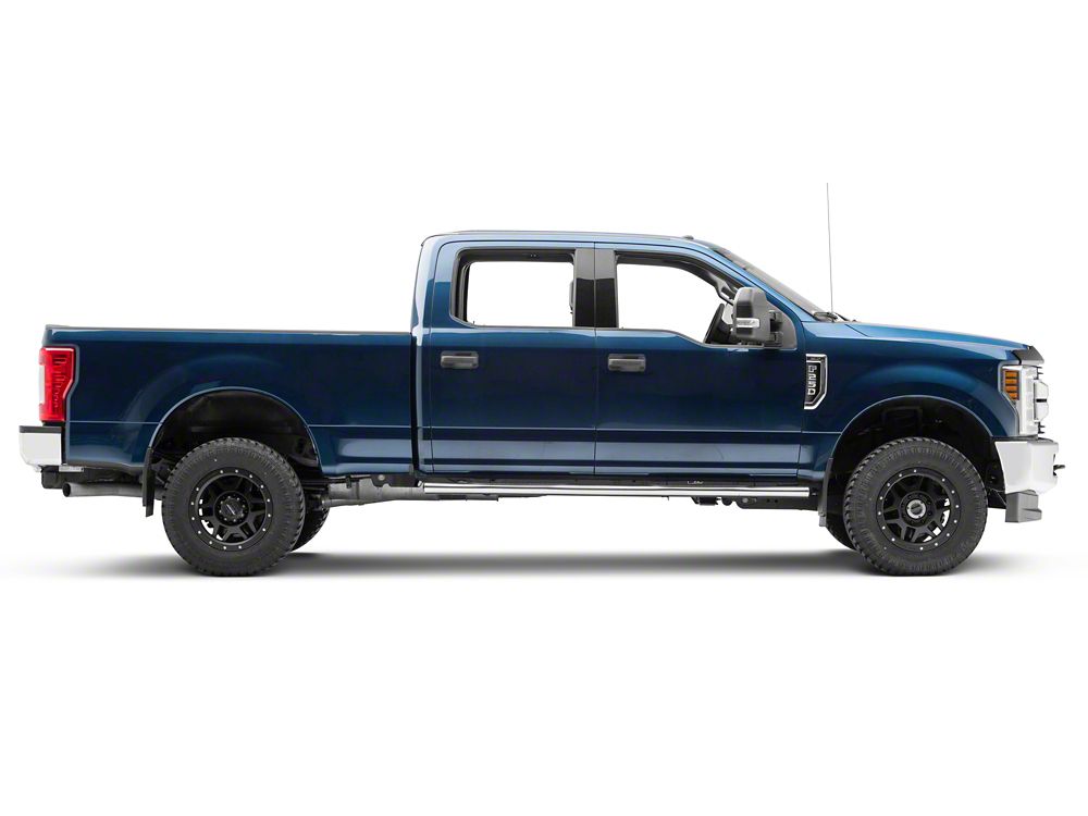 RedRock 4-Inch Oval Straight End Side Step Bars; Stainless Steel (17-25 F-250 Super Duty SuperCrew)