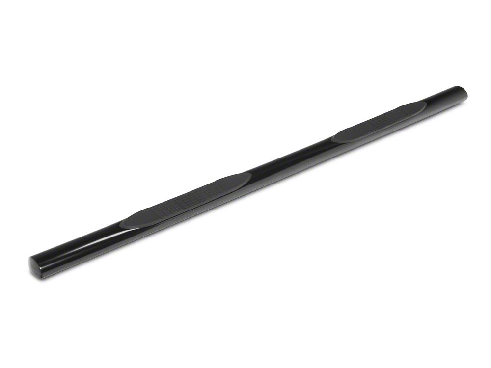 RedRock 4-Inch Oval Straight End Side Step Bars; Black (17-25 F-250 Super Duty SuperCrew)