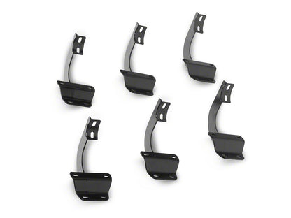 RedRock 4-Inch Oval Straight End Side Step Bars; Black (17-25 F-250 Super Duty SuperCrew)