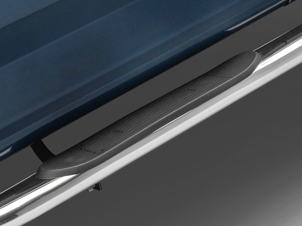 RedRock 4-Inch Oval Bent End Side Step Bars; Stainless Steel (17-25 F-250 Super Duty SuperCrew)