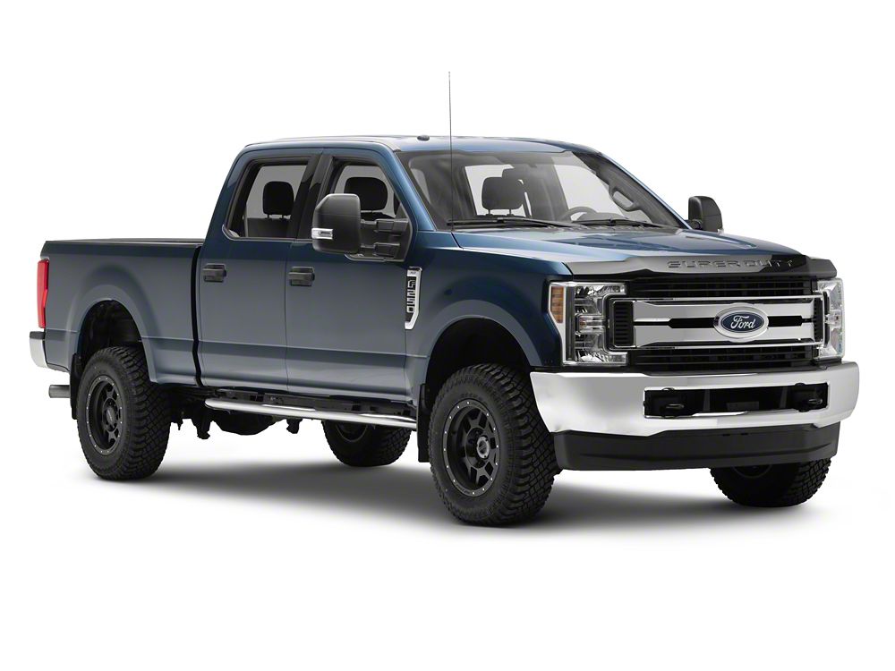 RedRock 4-Inch Oval Bent End Side Step Bars; Stainless Steel (17-25 F-250 Super Duty SuperCrew)
