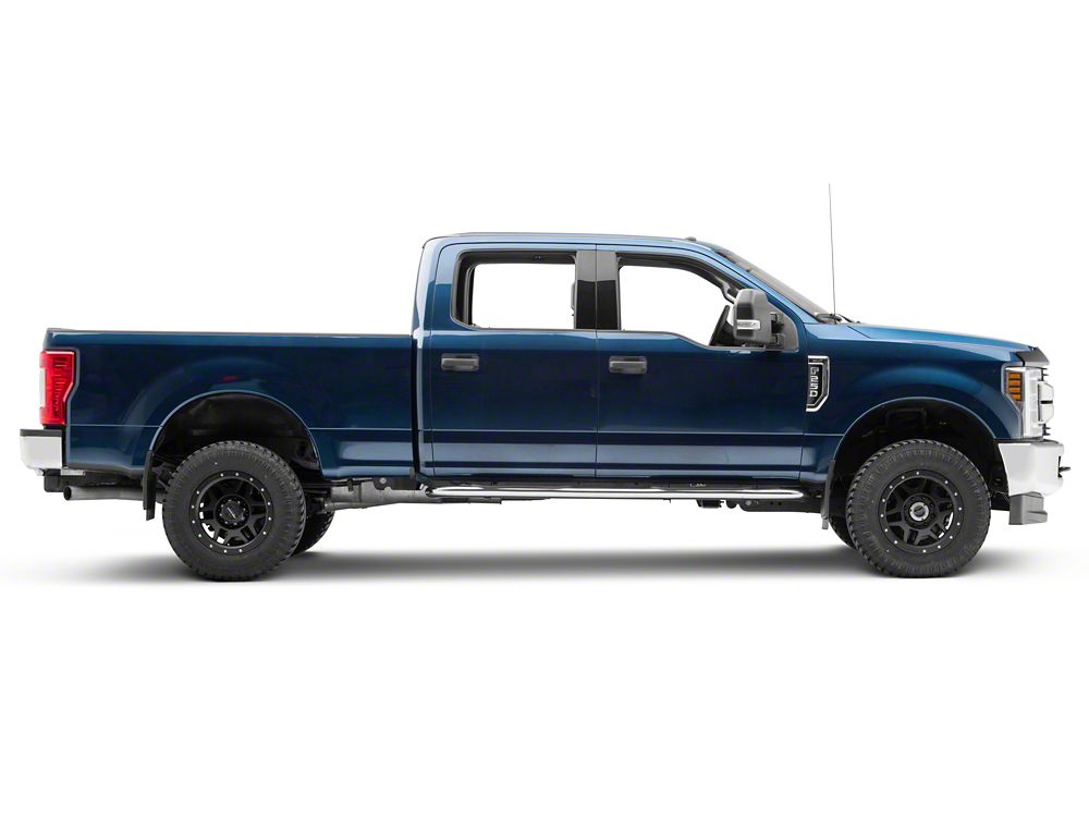 RedRock 4-Inch Oval Bent End Side Step Bars; Stainless Steel (17-25 F-250 Super Duty SuperCrew)