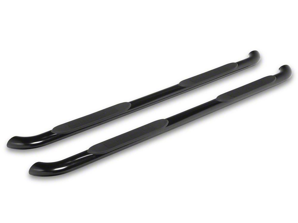RedRock 4-Inch Oval Bent End Side Step Bars; Black (17-25 F-250 Super Duty SuperCrew)