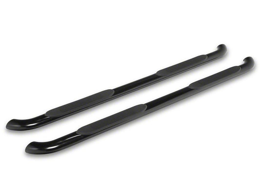 RedRock 4-Inch Oval Bent End Side Step Bars; Black (17-25 F-250 Super Duty SuperCrew)