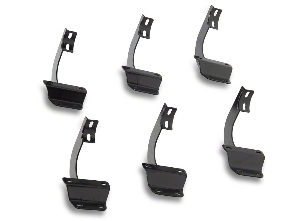 RedRock 4-Inch Oval Bent End Side Step Bars; Black (17-25 F-250 Super Duty SuperCrew)