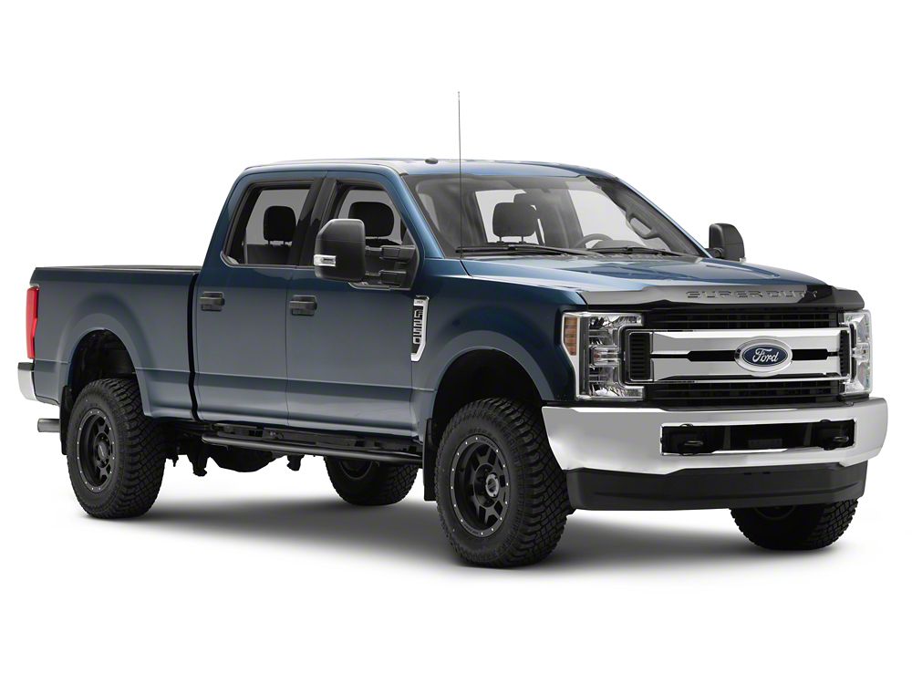 RedRock 4-Inch Oval Bent End Side Step Bars; Black (17-25 F-250 Super Duty SuperCrew)