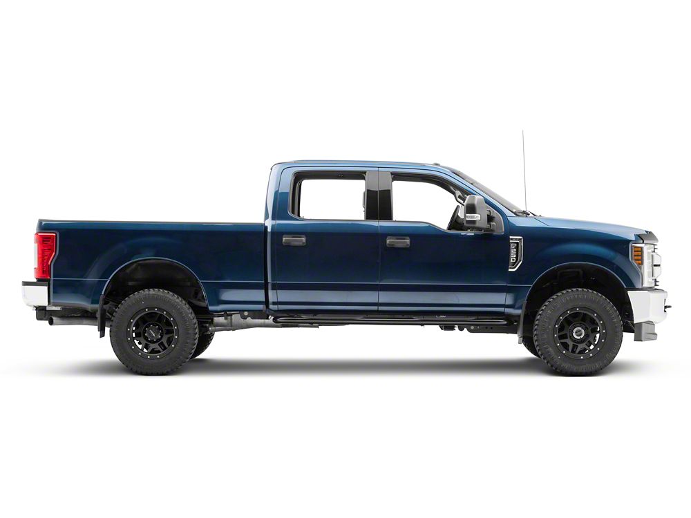 RedRock 4-Inch Oval Bent End Side Step Bars; Black (17-25 F-250 Super Duty SuperCrew)