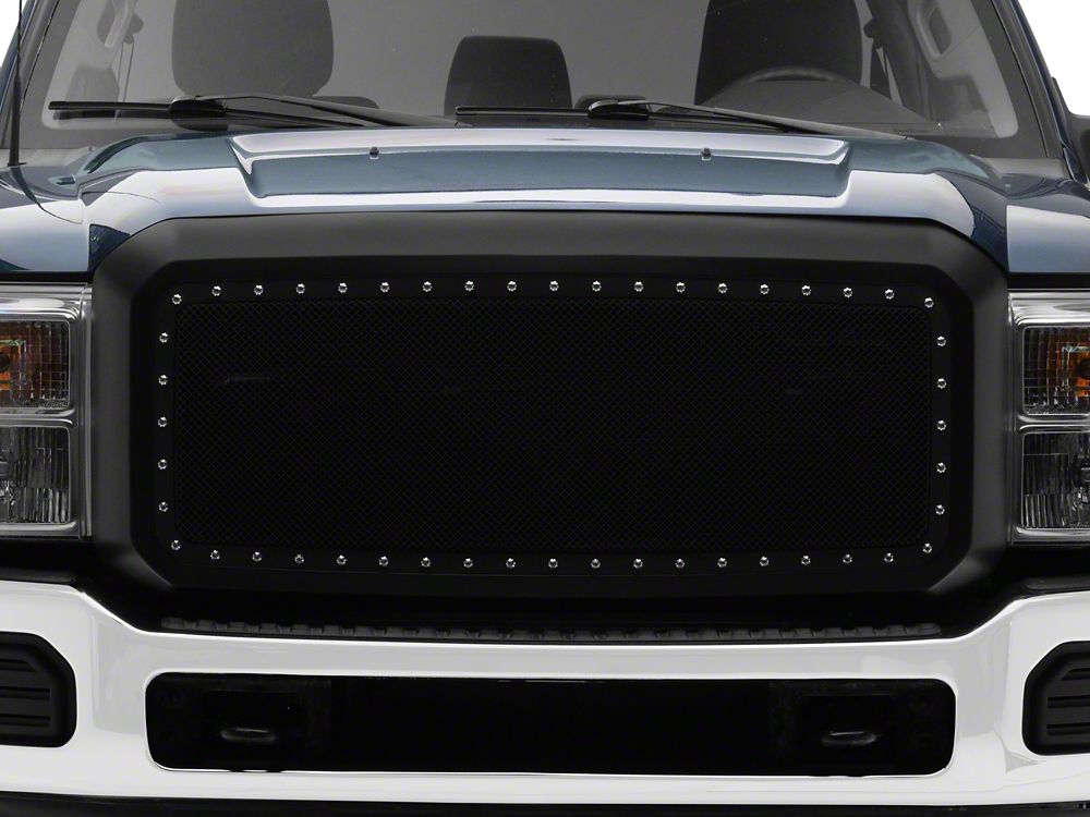 RedRock Evolution Stainless Steel Wire Mesh Upper Replacement Grille; Black (11-16 F-250 Super Duty)