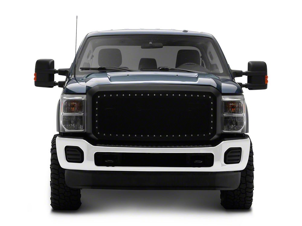 RedRock Evolution Stainless Steel Wire Mesh Upper Replacement Grille; Black (11-16 F-250 Super Duty)