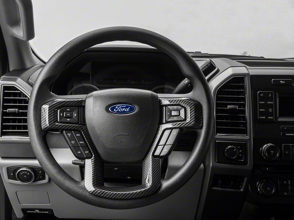 RedRock Steering Wheel Trim; Carbon Fiber (17-22 F-250 Super Duty)