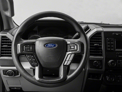 RedRock Steering Wheel Trim; Carbon Fiber (17-22 F-250 Super Duty)