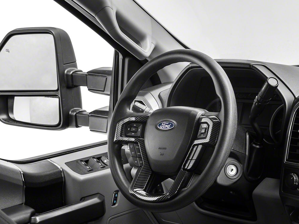 RedRock Steering Wheel Trim; Carbon Fiber (17-22 F-250 Super Duty)