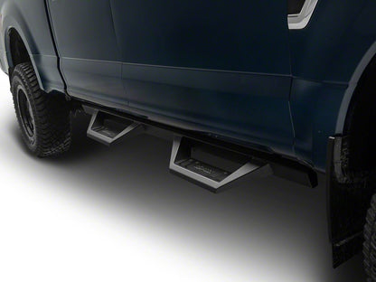 RedRock TC2 Drop Step Running Boards; Textured Black (17-25 F-250 Super Duty SuperCrew)