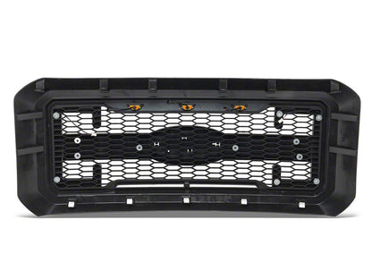 RedRock Upper Replacement Grille with LED DRL, Turn Signals and Emblem Holder (11-16 F-250 Super Duty)