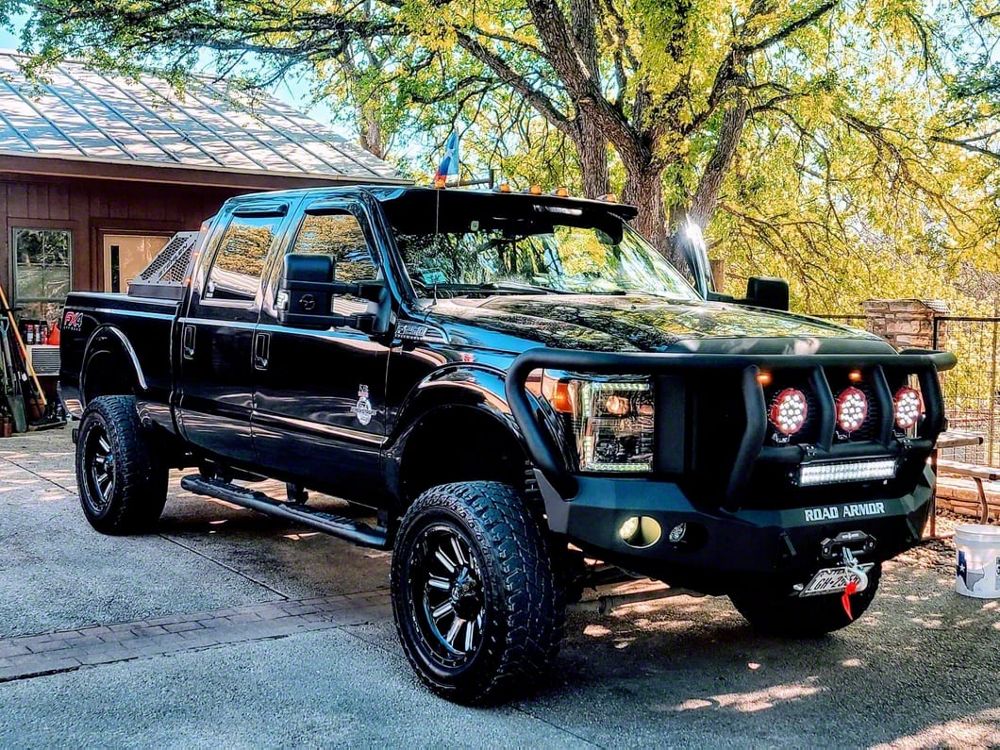 RedRock Baja Upper Replacement Grille; Matte Black (11-16 F-250 Super Duty)