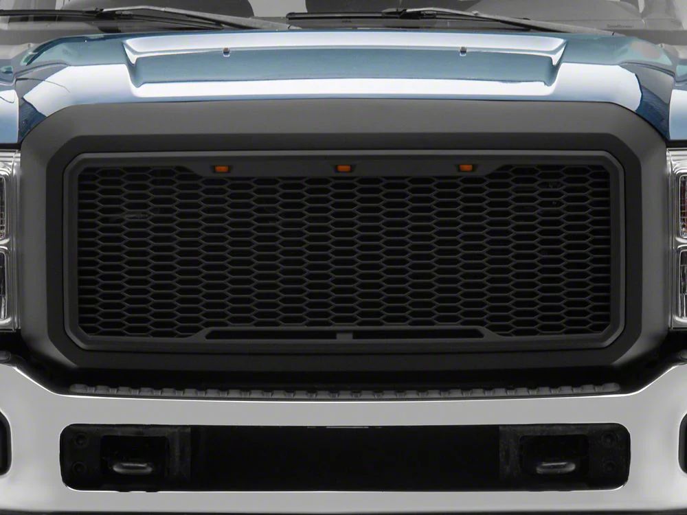 RedRock Baja Upper Replacement Grille; Matte Black (11-16 F-350 Super Duty)