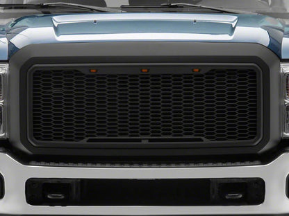 RedRock Baja Upper Replacement Grille; Matte Black (11-16 F-350 Super Duty)