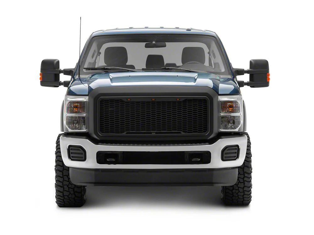 RedRock Baja Upper Replacement Grille; Matte Black (11-16 F-350 Super Duty)