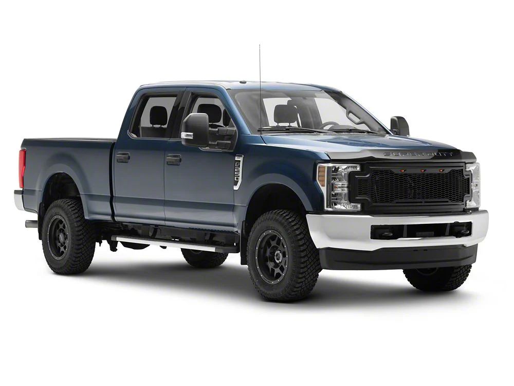 RedRock Baja Upper Replacement Grille with LED Lighting; Matte Black (17-19 F-350 Super Duty)