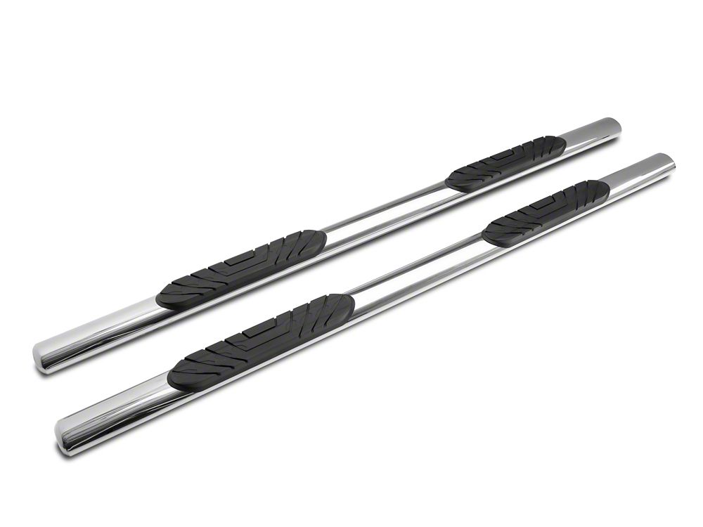 RedRock 4-Inch Oval Straight End Side Step Bars; Stainless Steel (20-25 Sierra 3500 HD Crew Cab)